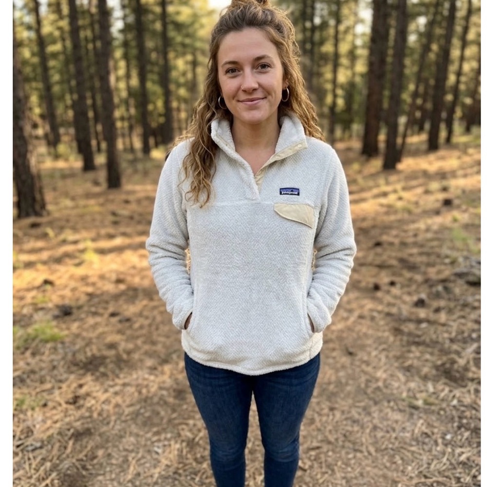 Patagonia Cream Fleece Snap-Quarter Pullover